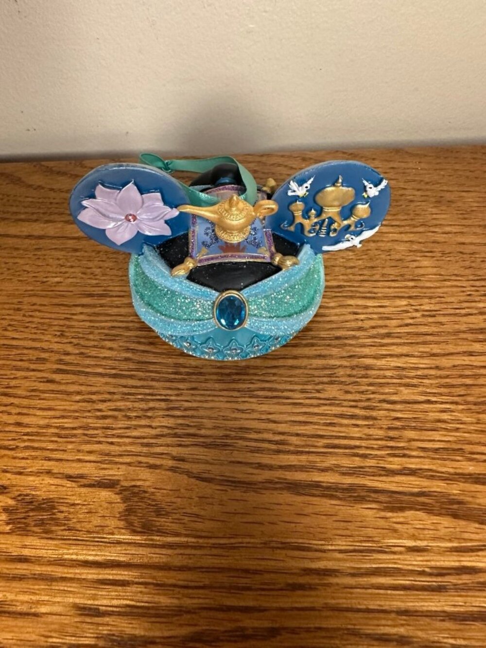 Disney Parks Princess Jasmine Mickey Ear Hat Ornament Retired Christmas
